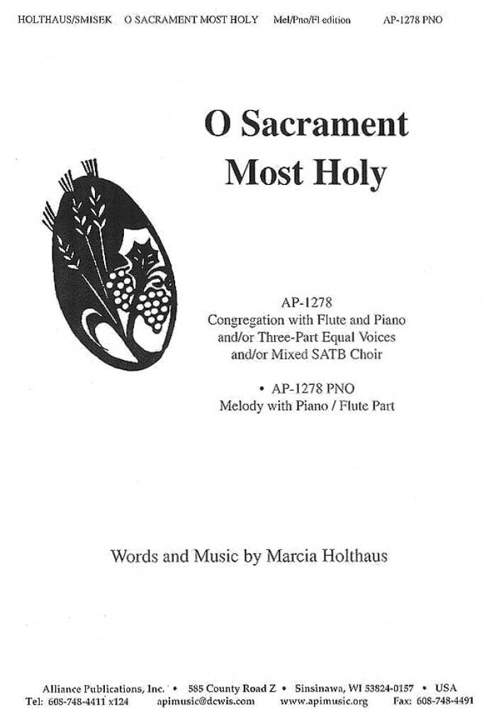 O Sacrament Most Holy - Holthaus - Pno Ed - Voc 1